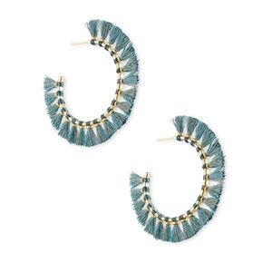 Kendra Scott Evie Hoop Earrings Turquoise Lightweight New With Pouch